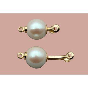 NOS Vintage Faux Pearl Pink Clasps